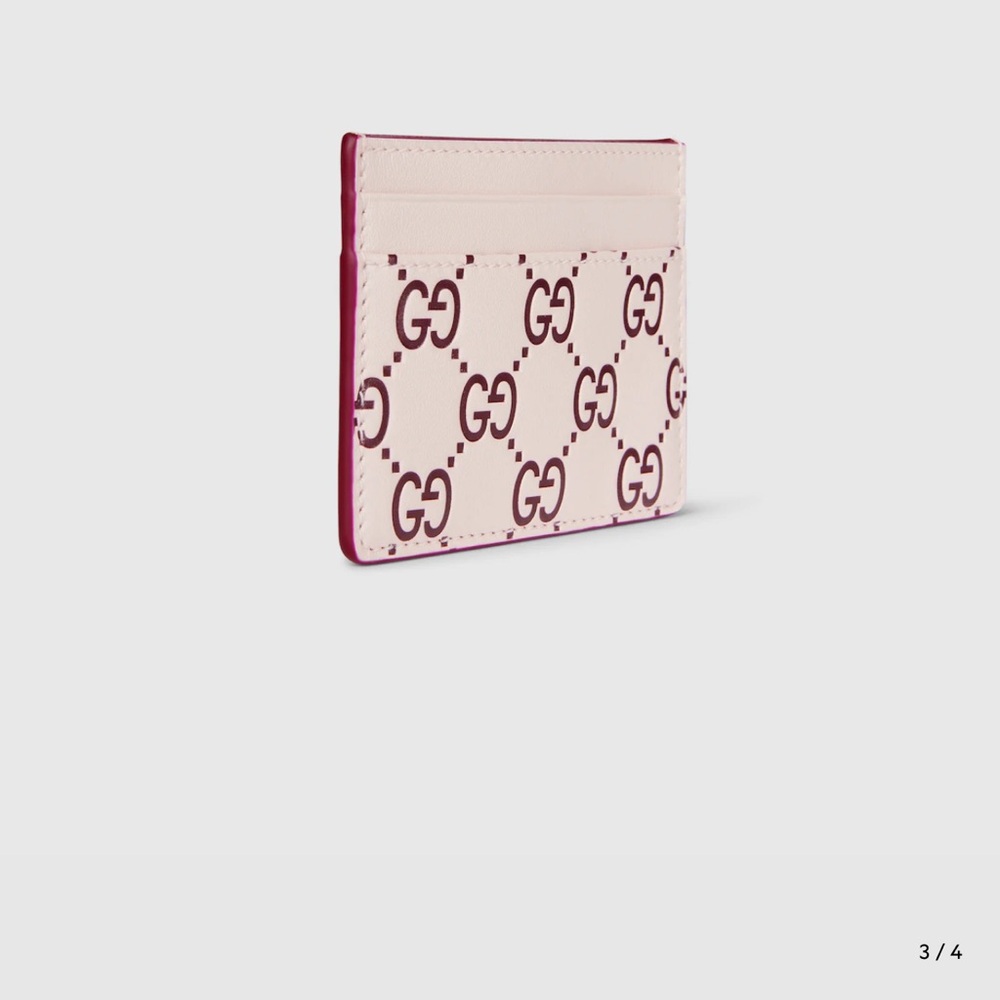 New Gucci Pink Rossi Ancora GG Pattern Card Holder Box Ribbon Bag Included - Picture 4 of 6